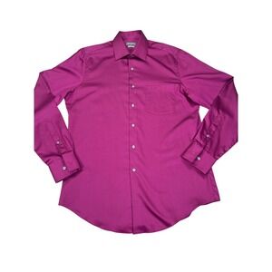 Van Heusen Fitted Stretch Dress Shirt Mens 15 1/2‎ 34/35 Purple Button Down